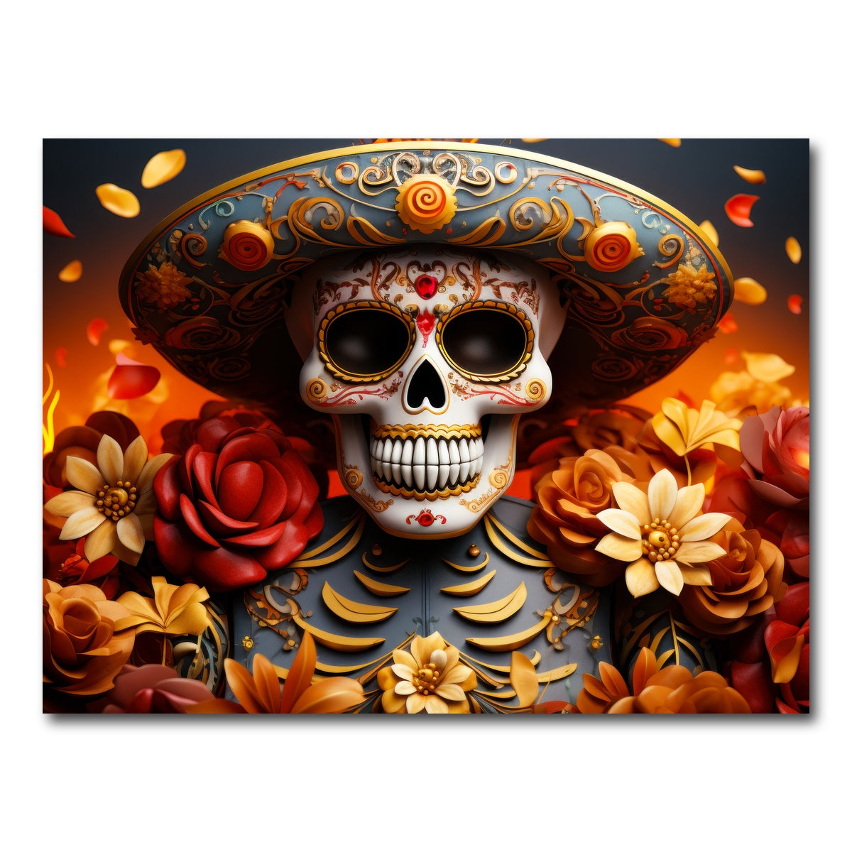 AUTO-MOCKUP WHITE | Day of the Dead Skull | 1 Piece | Gallery Wrap Canvas | group=4x3
