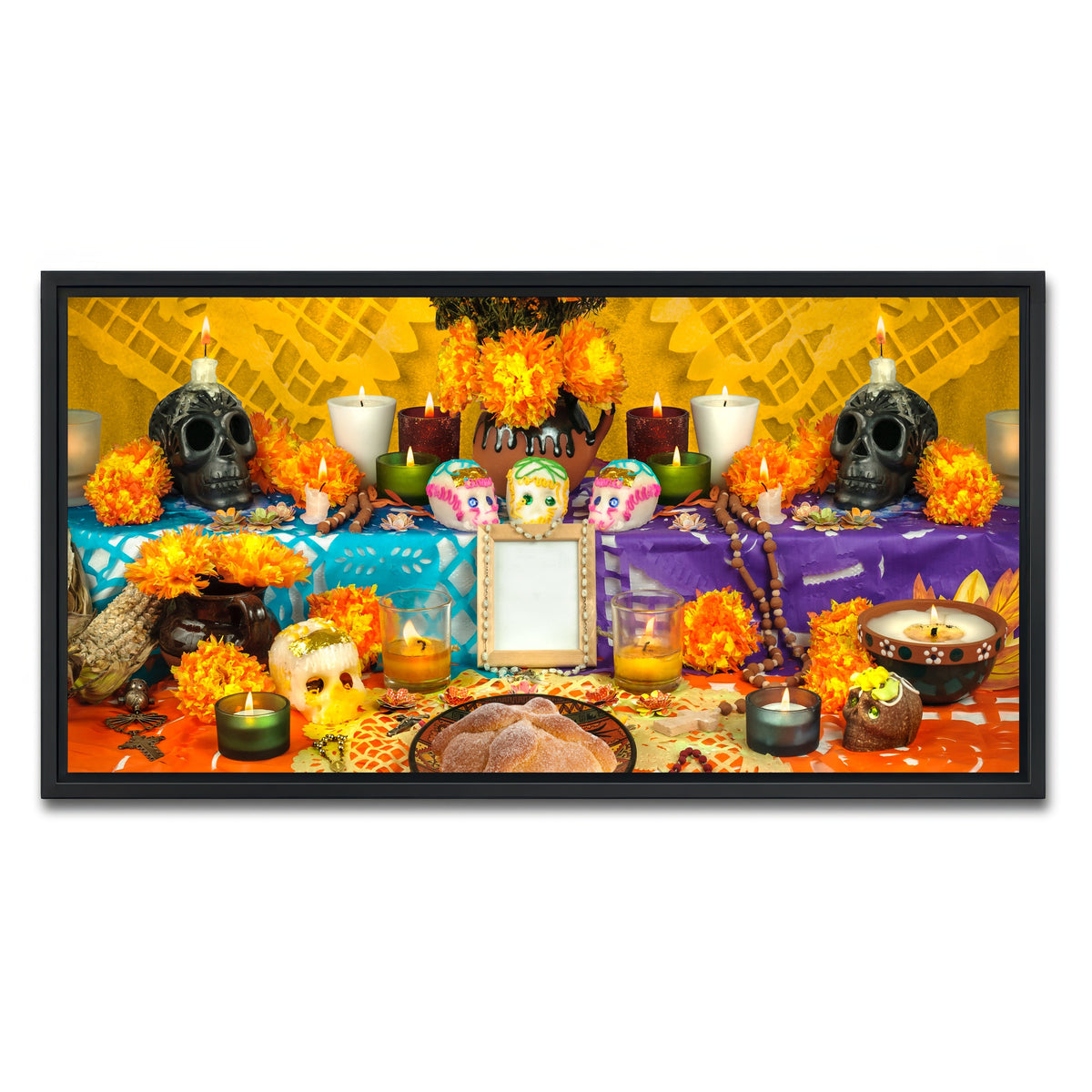 AUTO-MOCKUP WHITE | Day of the dead altar | 1 Piece | Black Framed Canvas | group=2x1