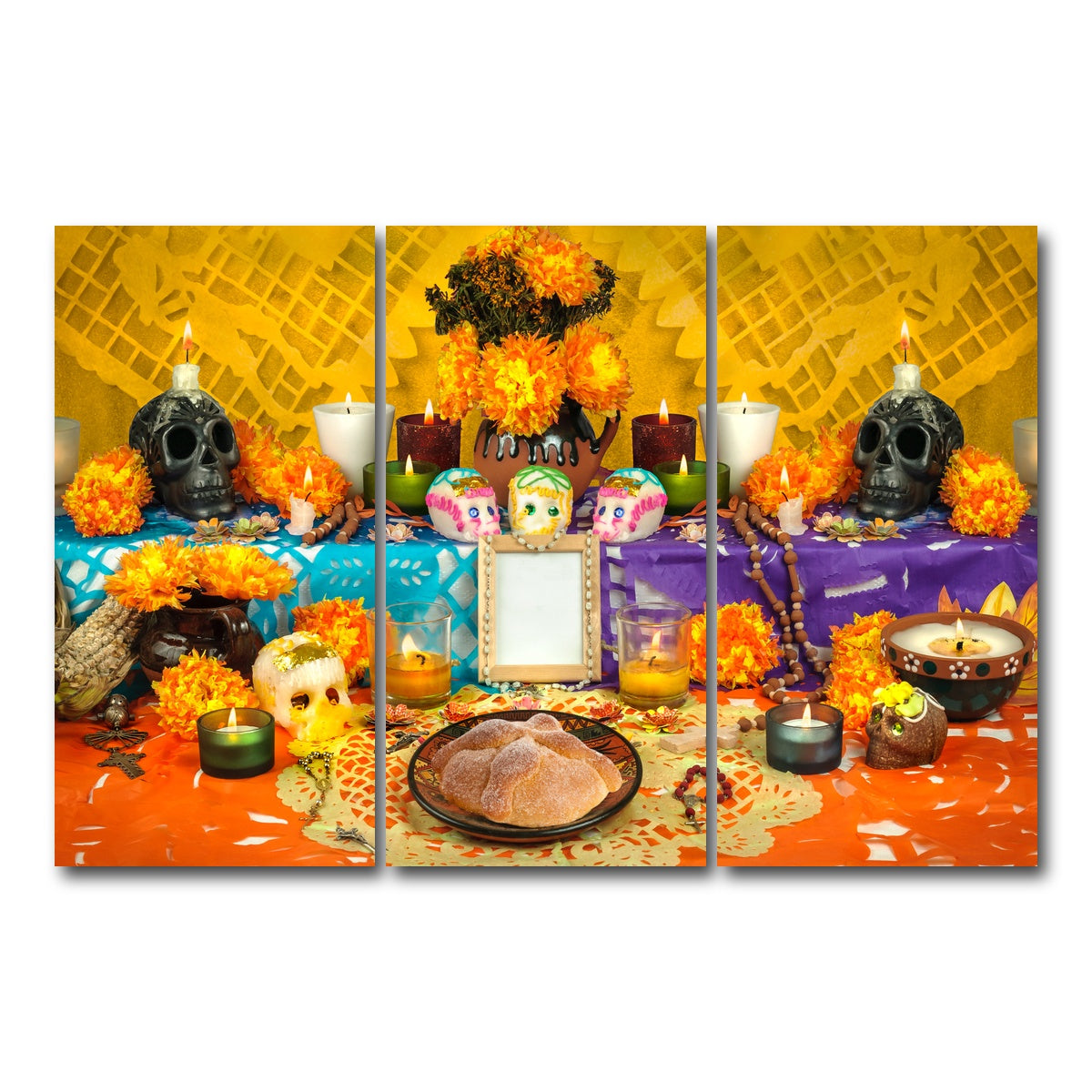 AUTO-MOCKUP WHITE | Day of the dead altar | 3 Piece | Gallery Wrap Canvas | group=12x24