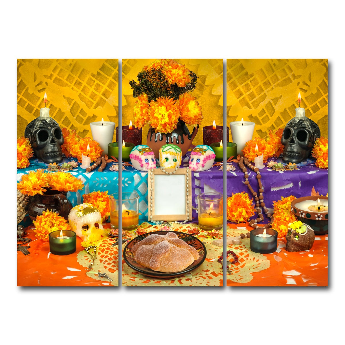 AUTO-MOCKUP WHITE | Day of the dead altar | 3 Piece | Gallery Wrap Canvas | group=8x18