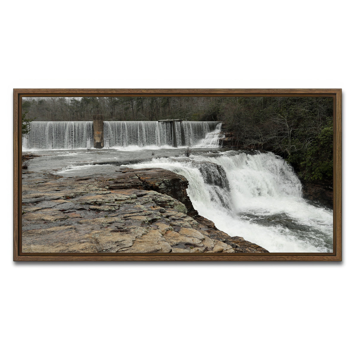 AUTO-MOCKUP WHITE | DeSoto Falls | 1 Piece | Walnut Framed Canvas | group=2x1