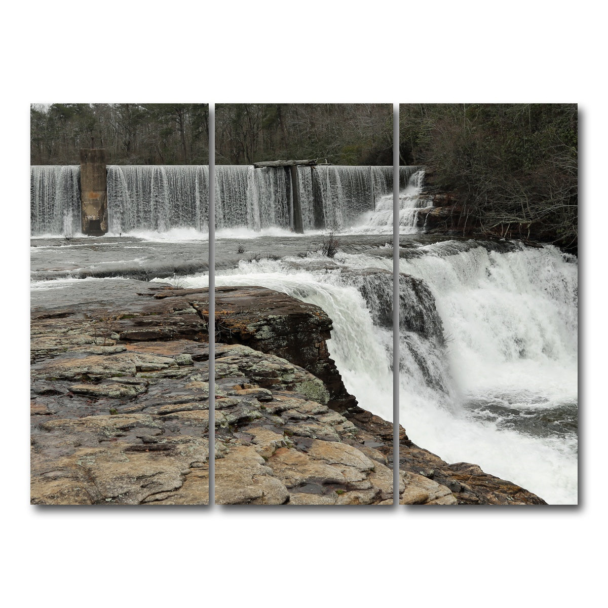 AUTO-MOCKUP WHITE | DeSoto Falls | 3 Piece | Gallery Wrap Canvas | group=8x18