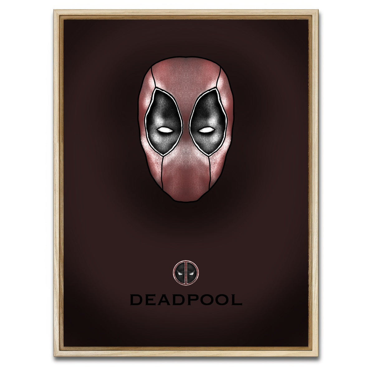 AUTO-MOCKUP WHITE | Deadpool Head | 1 Piece | Natural Framed Canvas | group=3x4