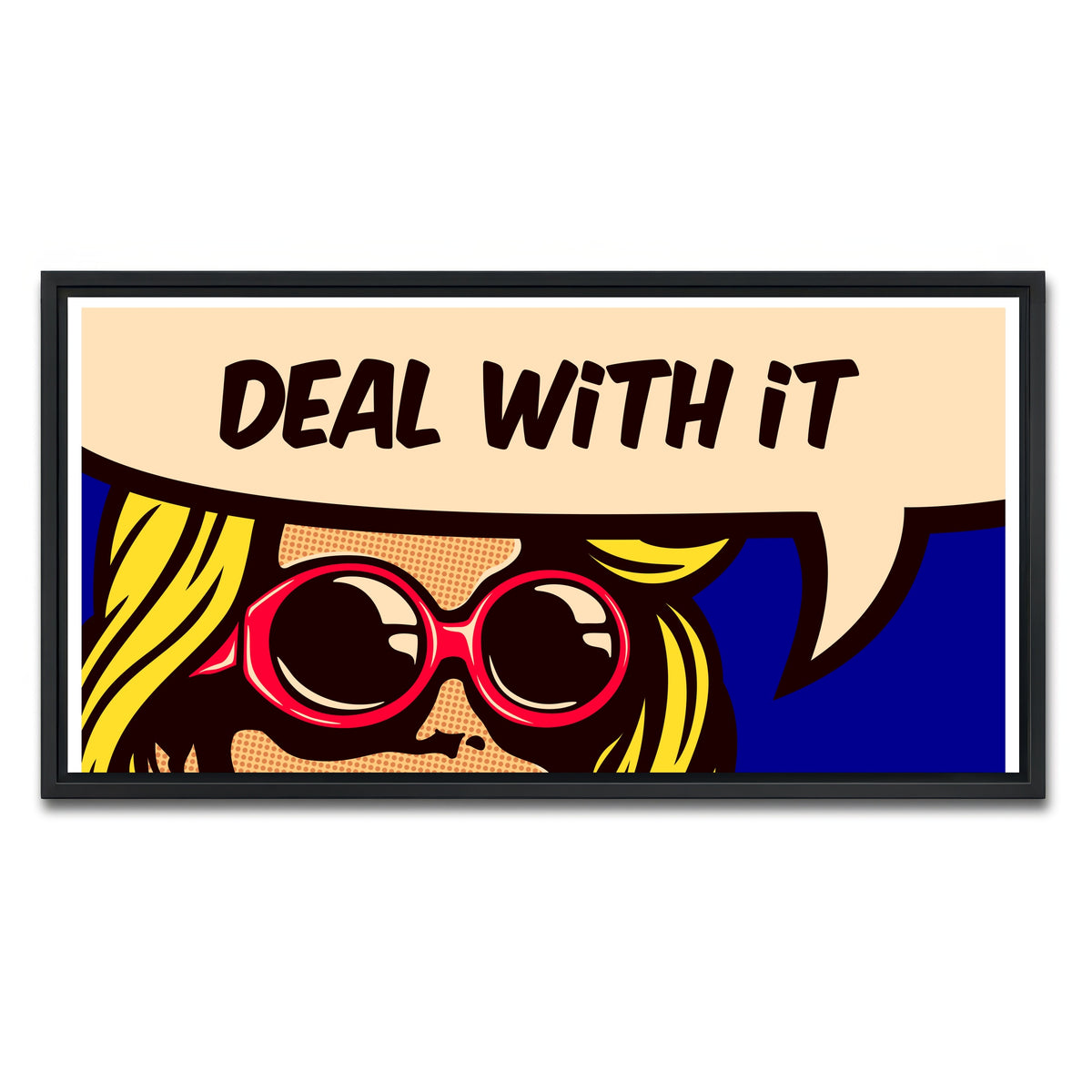 AUTO-MOCKUP WHITE | Deal With it | 1 Piece | Black Framed Canvas | group=2x1