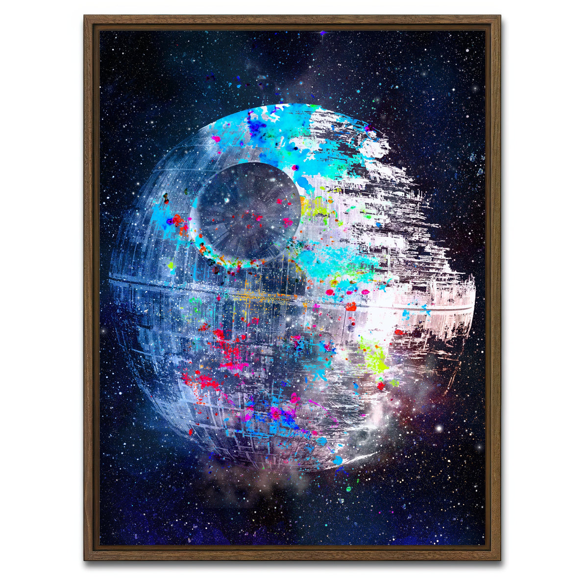 AUTO-MOCKUP WHITE | Death Star | 1 Piece | Walnut Framed Canvas | group=3x4