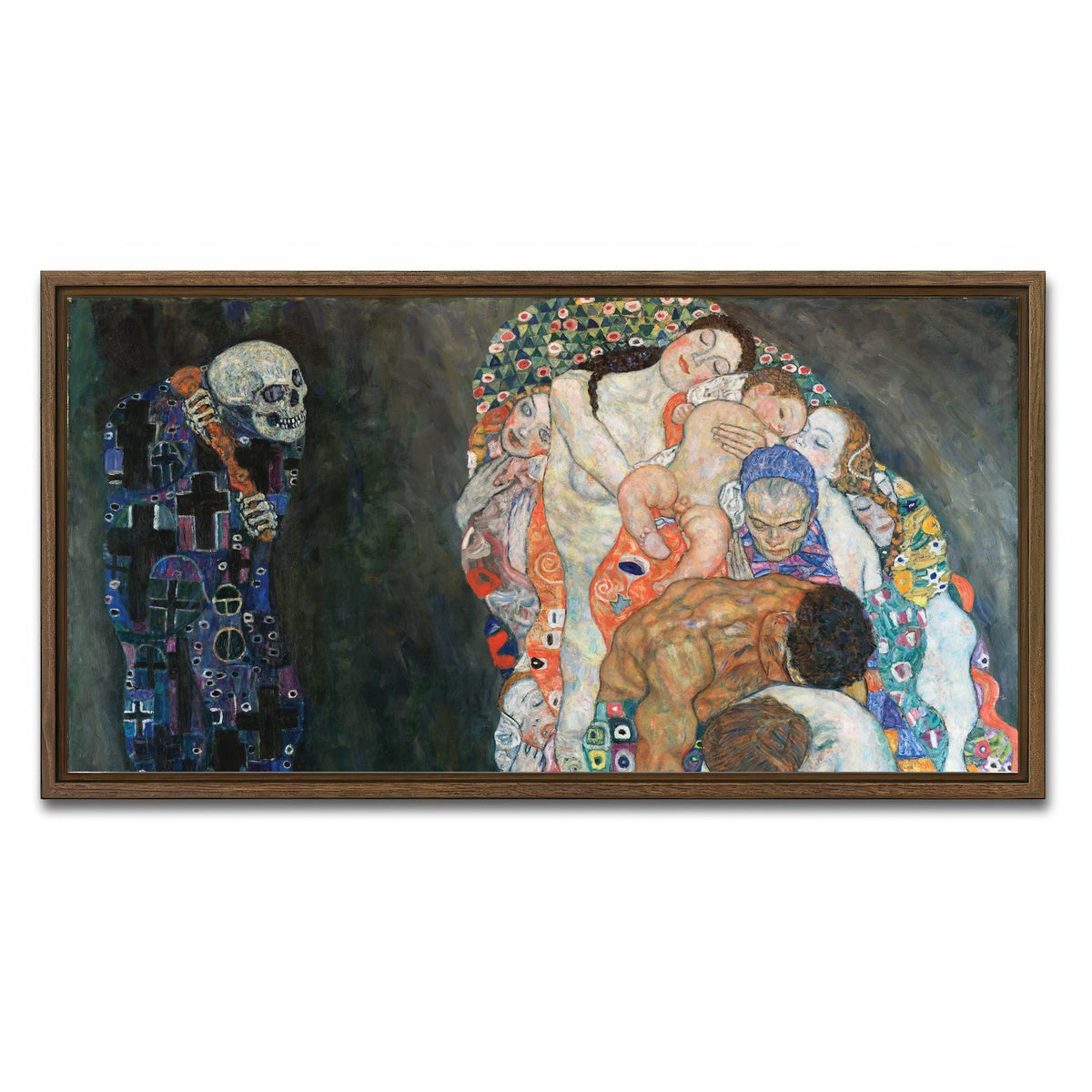 AUTO-MOCKUP WHITE | Death and Life | 1 Piece | Walnut Framed Canvas | group=2x1