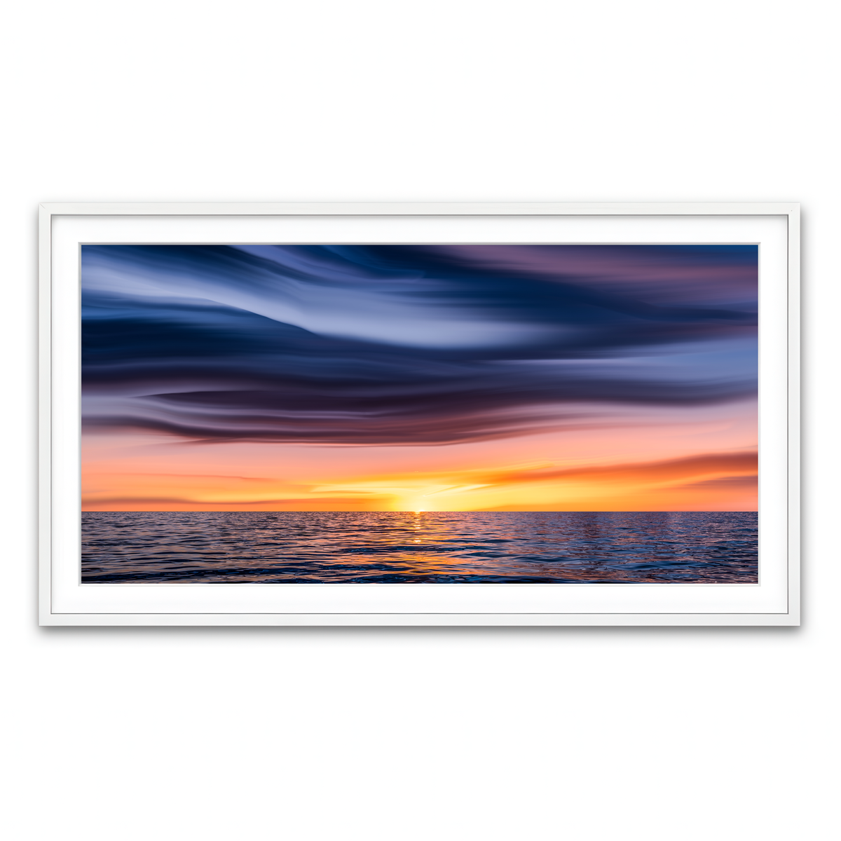 Framed Print 2x1 White