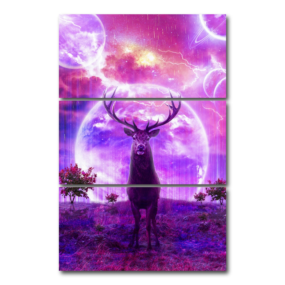 AUTO-MOCKUP WHITE | Deer Space | 3 Piece | Gallery Wrap Canvas | group=12x24_stacked