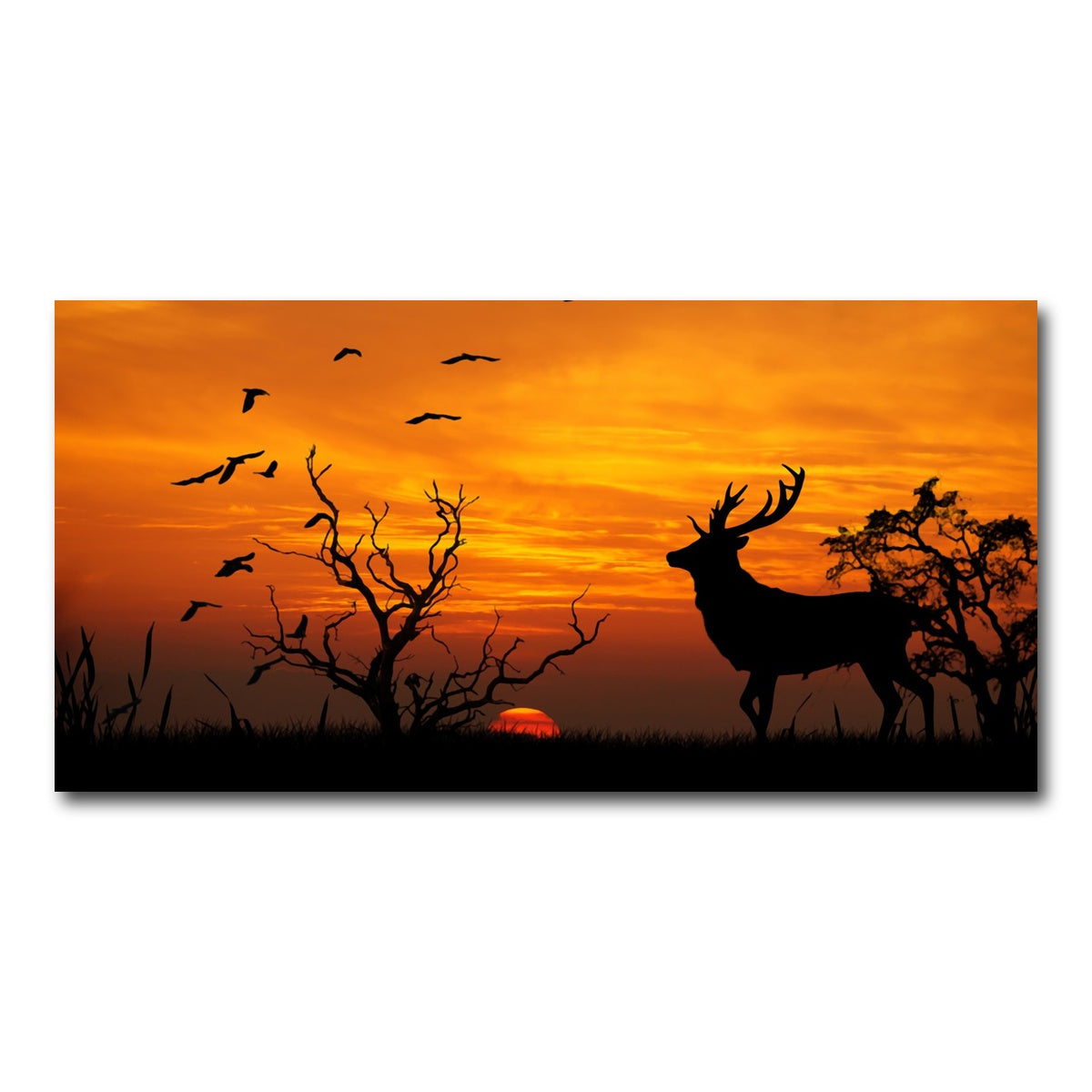 AUTO-MOCKUP WHITE | Deer in the Sunset | 1 Piece | Gallery Wrap Canvas | group=2x1