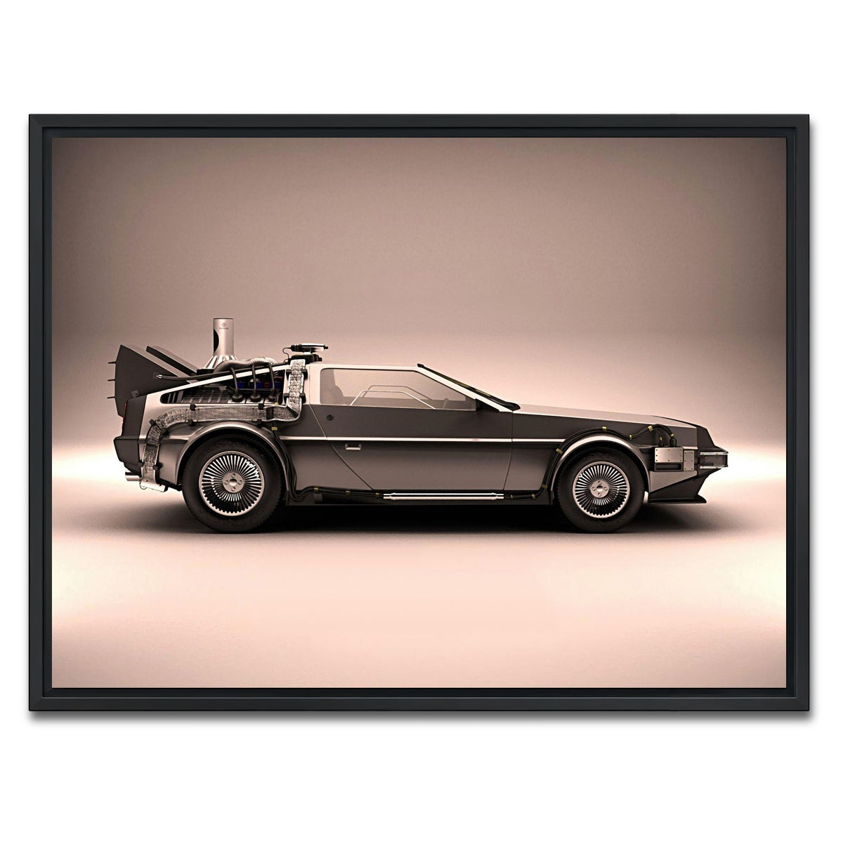 AUTO-MOCKUP WHITE | Delorean | 1 Piece | Black Framed Canvas | group=4x3