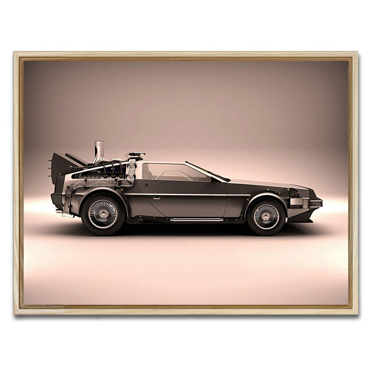AUTO-MOCKUP WHITE | Delorean | 1 Piece | Natural Framed Canvas | group=4x3