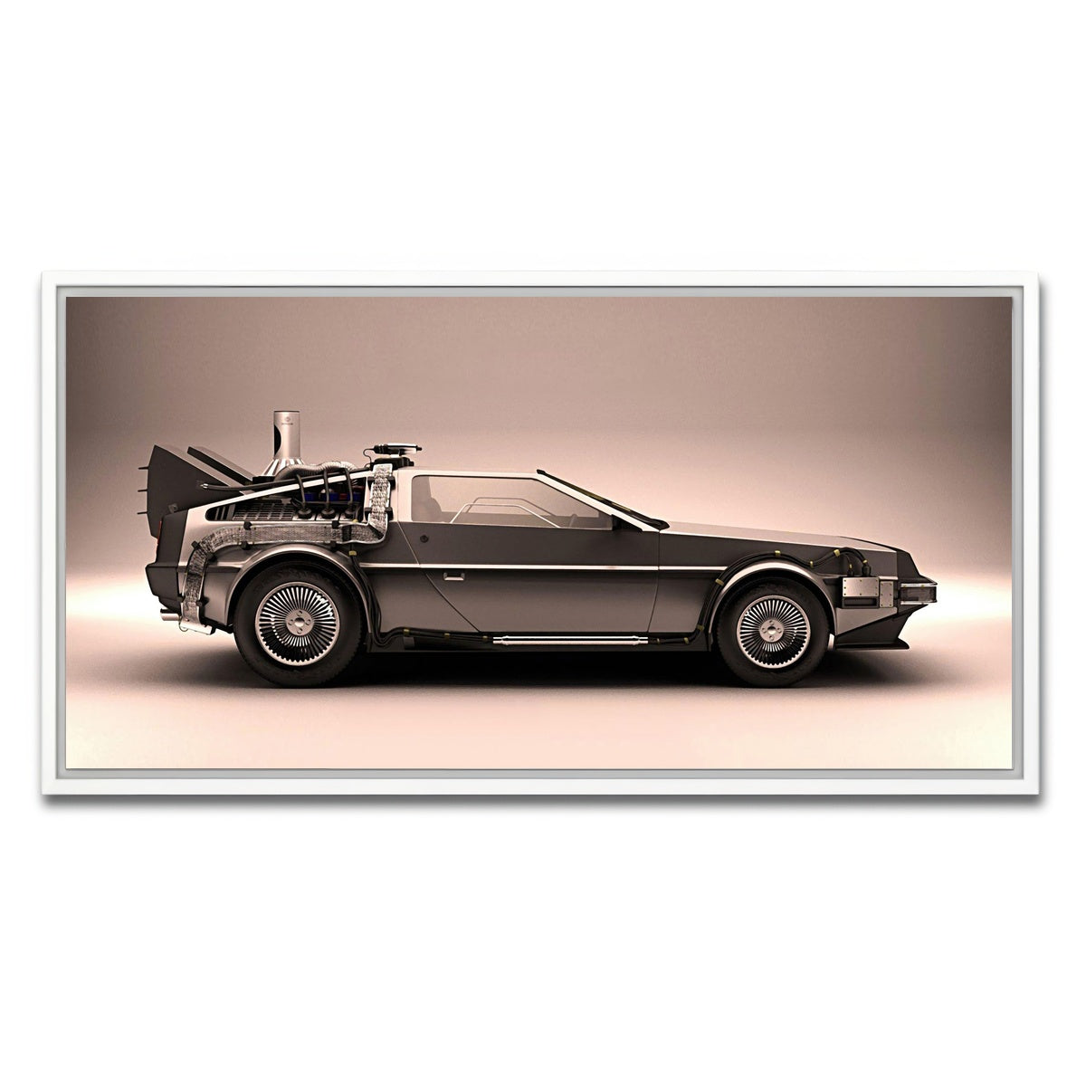 AUTO-MOCKUP WHITE | Delorean | 1 Piece | White Framed Canvas | group=2x1