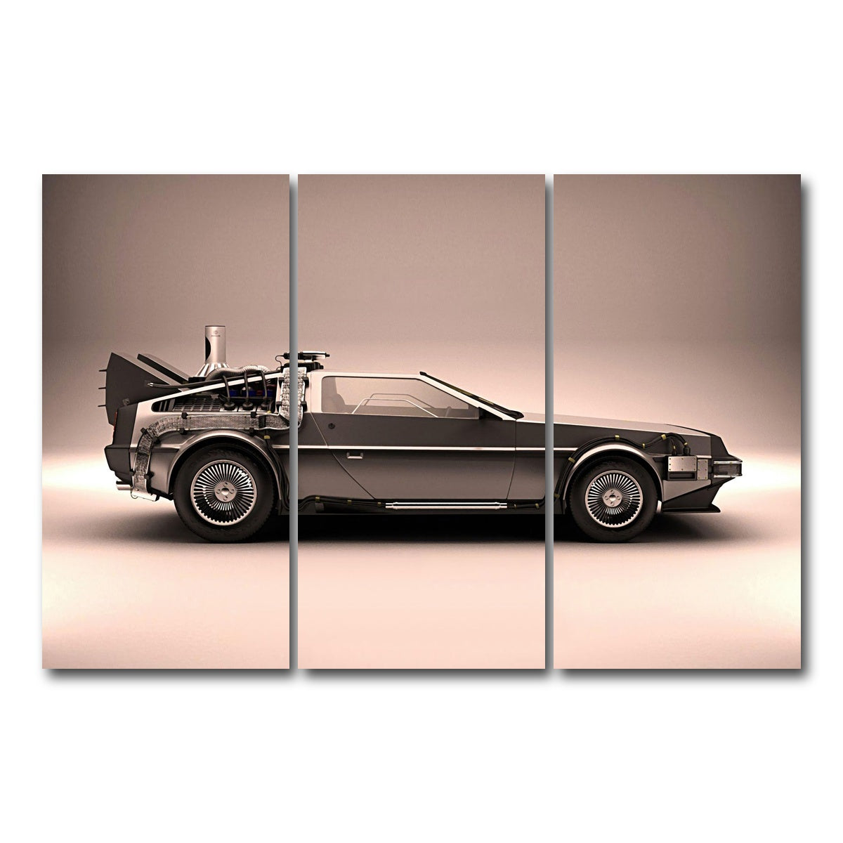 AUTO-MOCKUP WHITE | Delorean | 3 Piece | Gallery Wrap Canvas | group=12x24