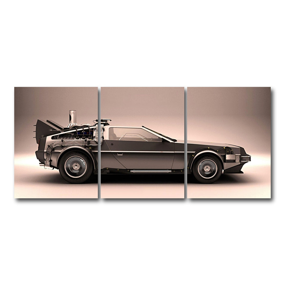 AUTO-MOCKUP WHITE | Delorean | 3 Piece | Gallery Wrap Canvas | group=18x24