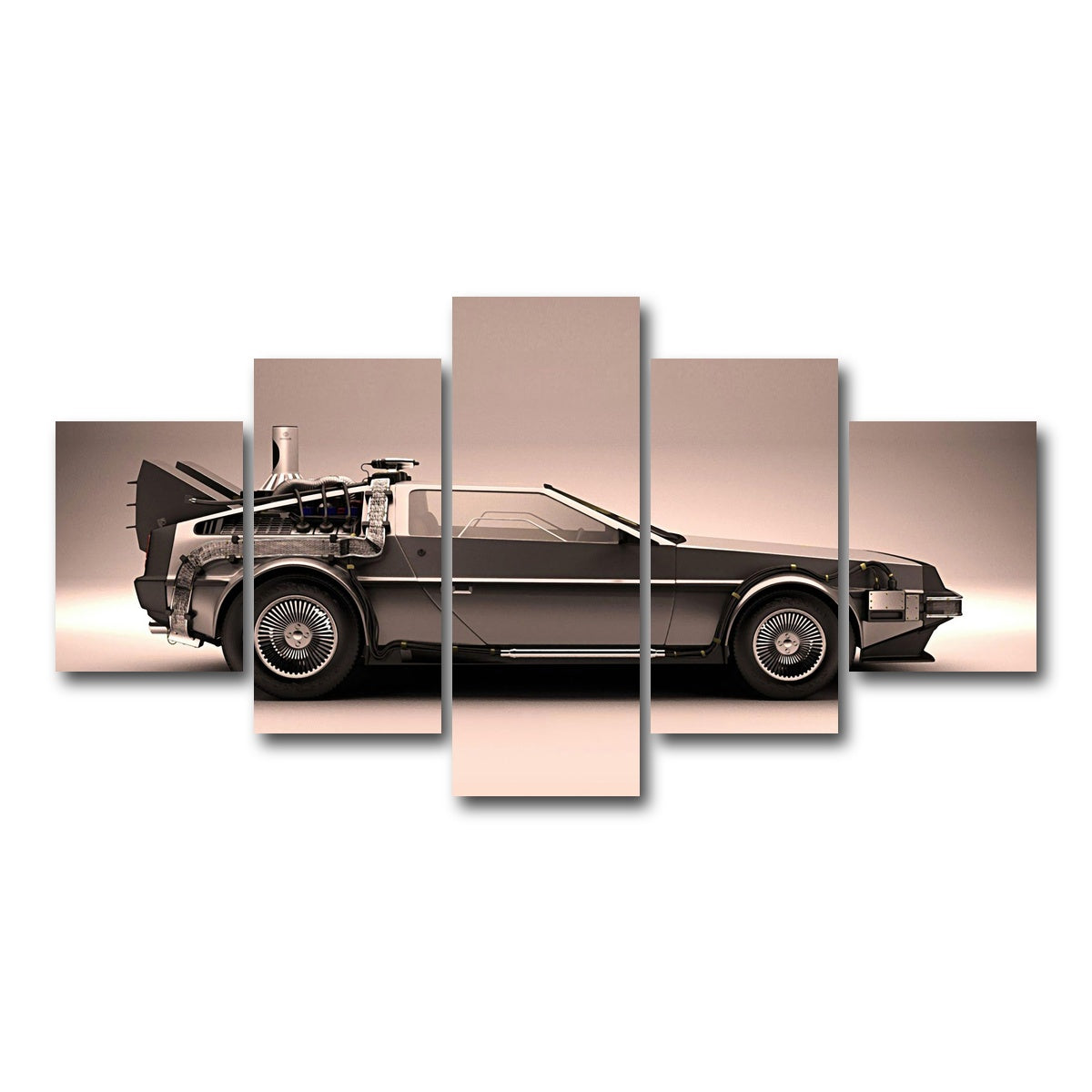 AUTO-MOCKUP WHITE | Delorean | 5 Piece | Gallery Wrap Canvas | group=5_short