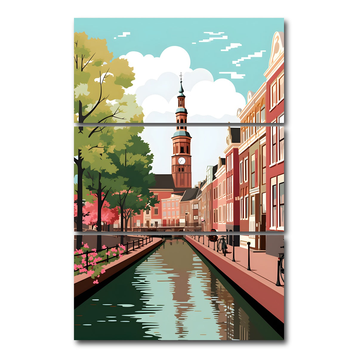 AUTO-MOCKUP WHITE | Denmark - Copenhagen | 3 Piece | Gallery Wrap Canvas | group=12x24_stacked