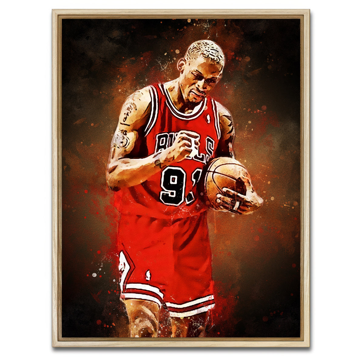 AUTO-MOCKUP WHITE | Dennis Rodman Painting | 1 Piece | Natural Framed Canvas | group=3x4