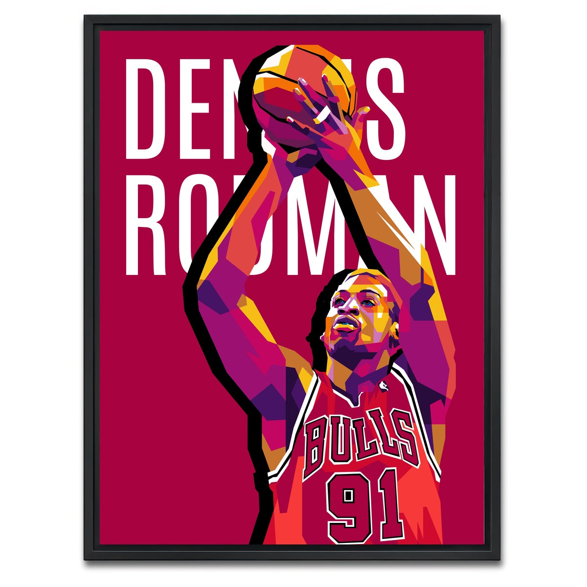 AUTO-MOCKUP WHITE | Dennis Rodman | 1 Piece | Black Framed Canvas | group=3x4
