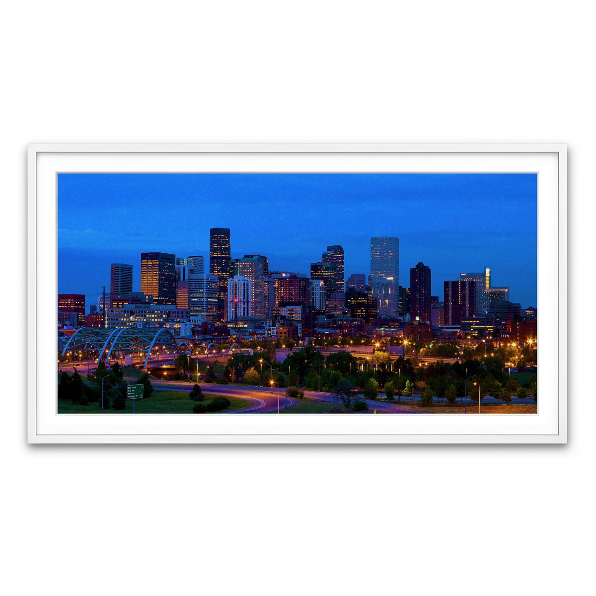 Framed Print 2x1 White