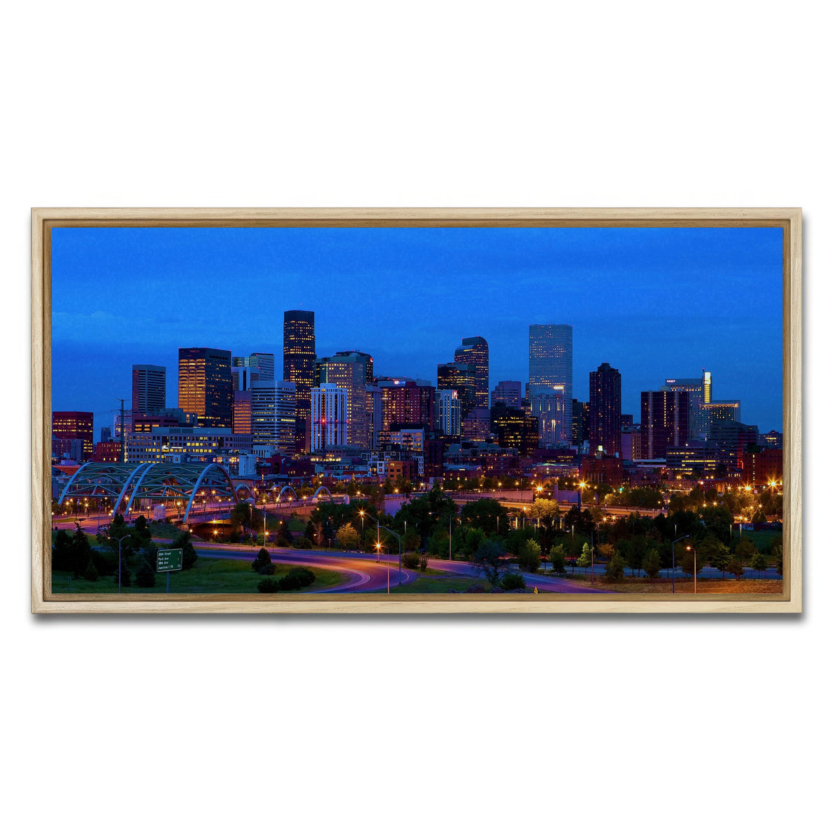 AUTO-MOCKUP WHITE | Denver Skyline | 1 Piece | Natural Framed Canvas | group=2x1