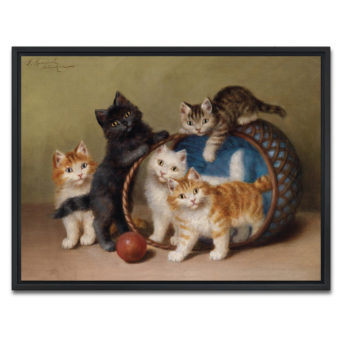 AUTO-MOCKUP WHITE | Der Rote Ball | 1 Piece | Black Framed Canvas | group=4x3