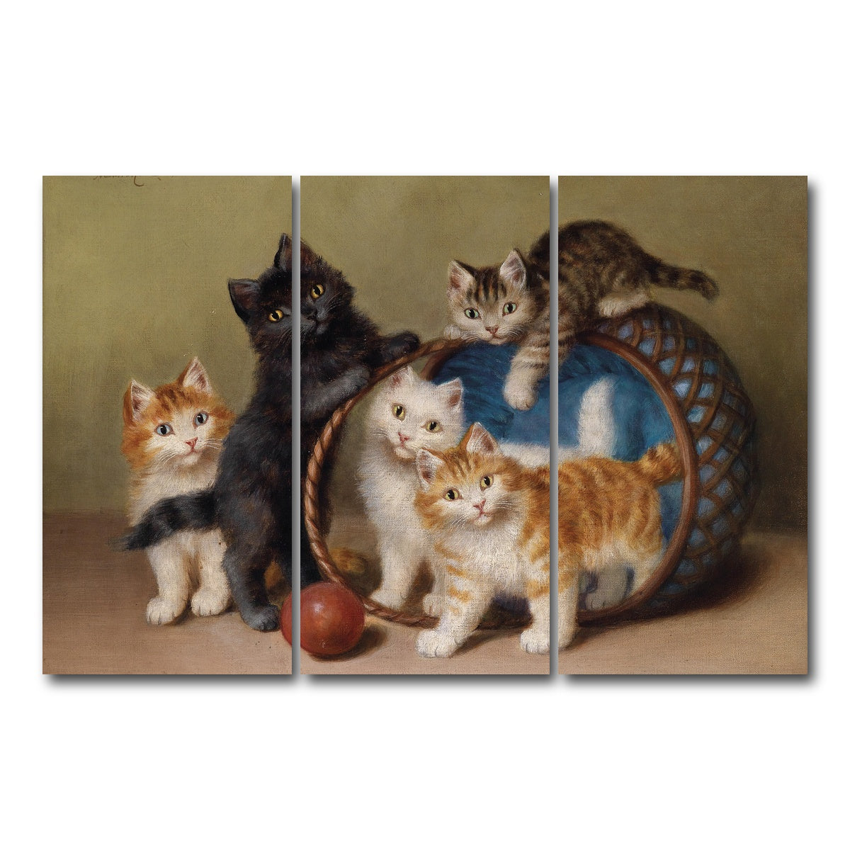 AUTO-MOCKUP WHITE | Der Rote Ball | 3 Piece | Gallery Wrap Canvas | group=12x24