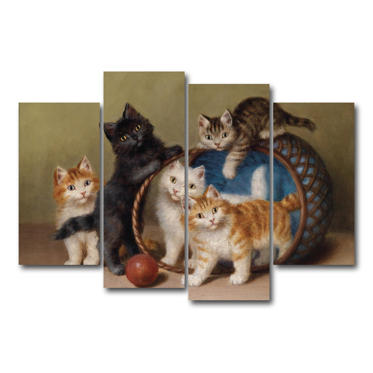 AUTO-MOCKUP WHITE | Der Rote Ball | 4 Piece | Gallery Wrap Canvas | group=4_short