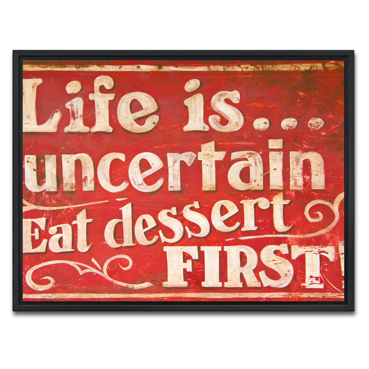 AUTO-MOCKUP WHITE | Dessert First | 1 Piece | Black Framed Canvas | group=4x3