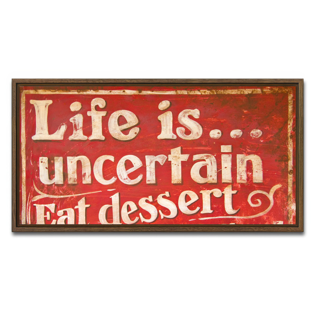 AUTO-MOCKUP WHITE | Dessert First | 1 Piece | Walnut Framed Canvas | group=2x1