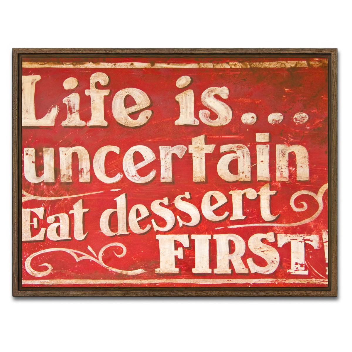 AUTO-MOCKUP WHITE | Dessert First | 1 Piece | Walnut Framed Canvas | group=4x3