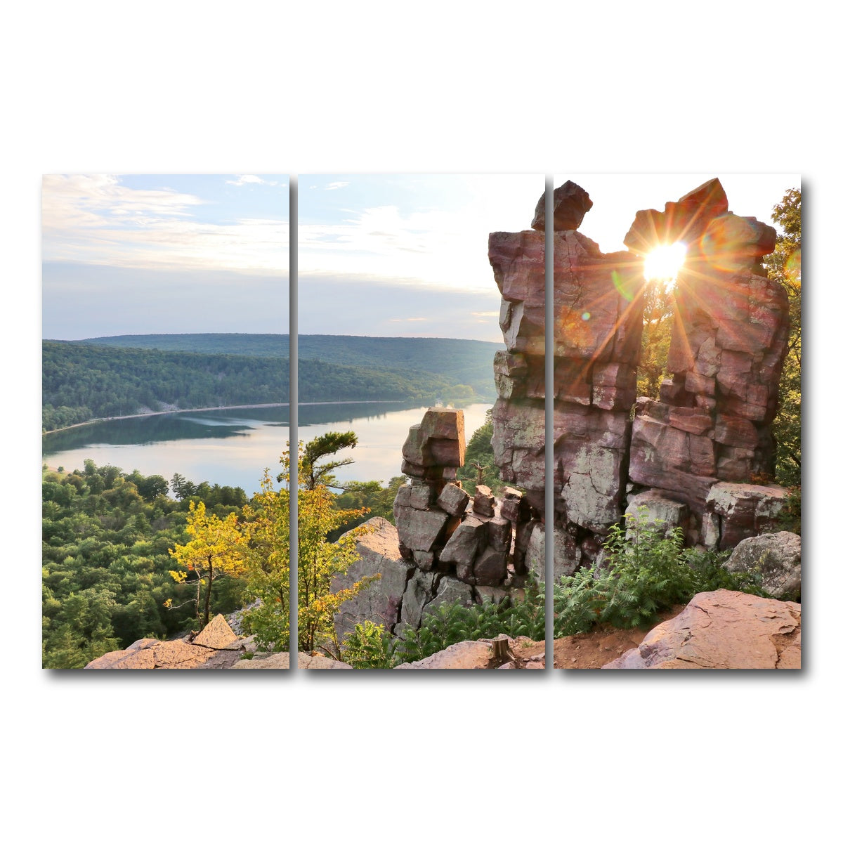 AUTO-MOCKUP WHITE | Devil's Lake State Park | 3 Piece | Gallery Wrap Canvas | group=12x24