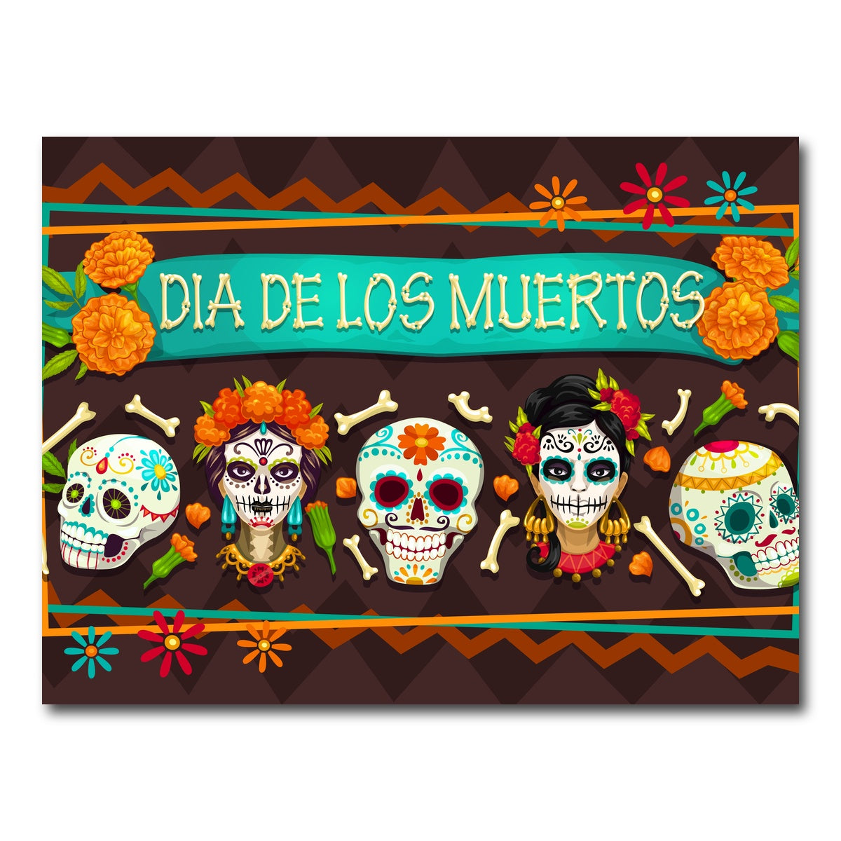AUTO-MOCKUP WHITE | Dia De Los Muertos | 1 Piece | Gallery Wrap Canvas | group=4x3