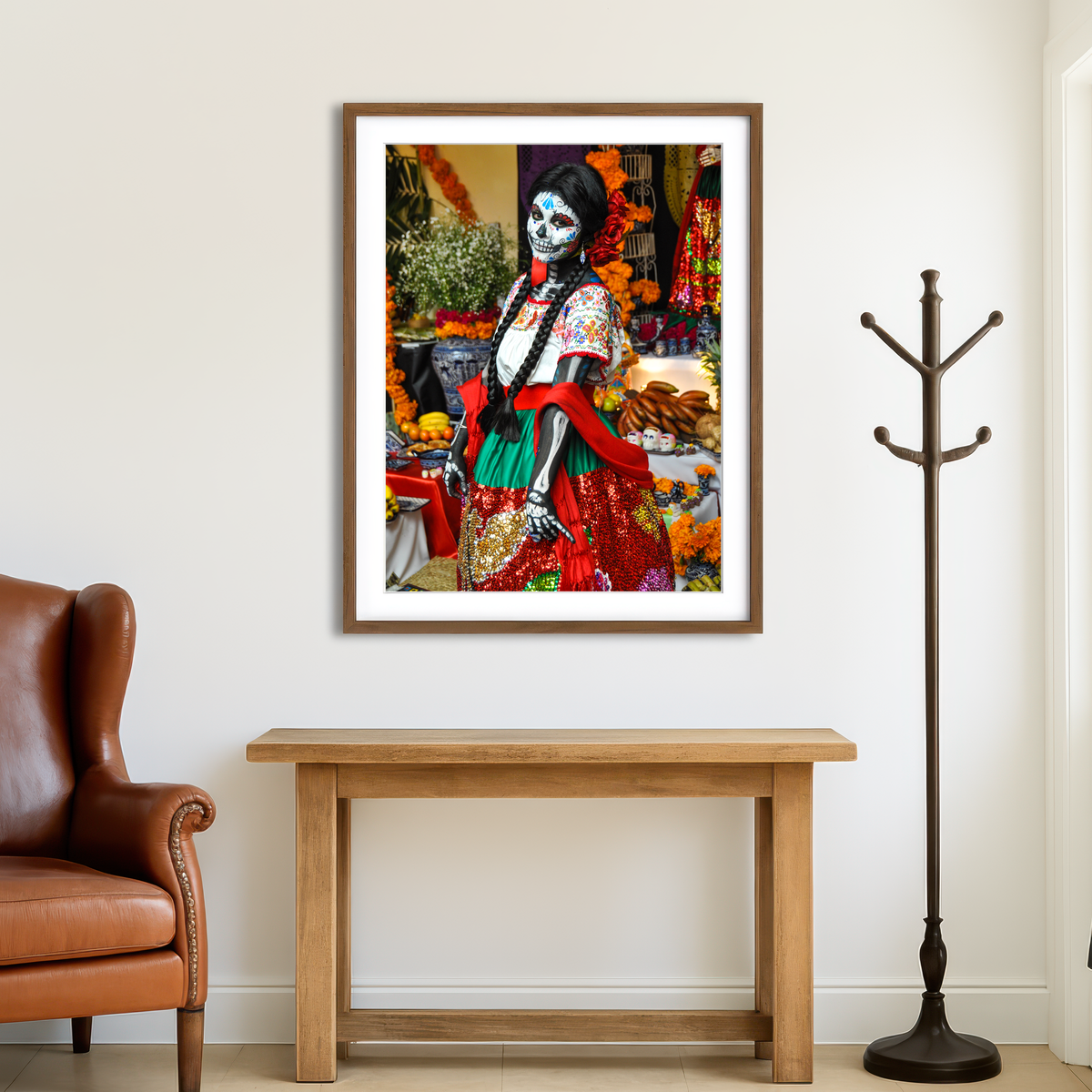 AUTO-MOCKUP ROOM | Dia de los Muertos Woman Wall Art