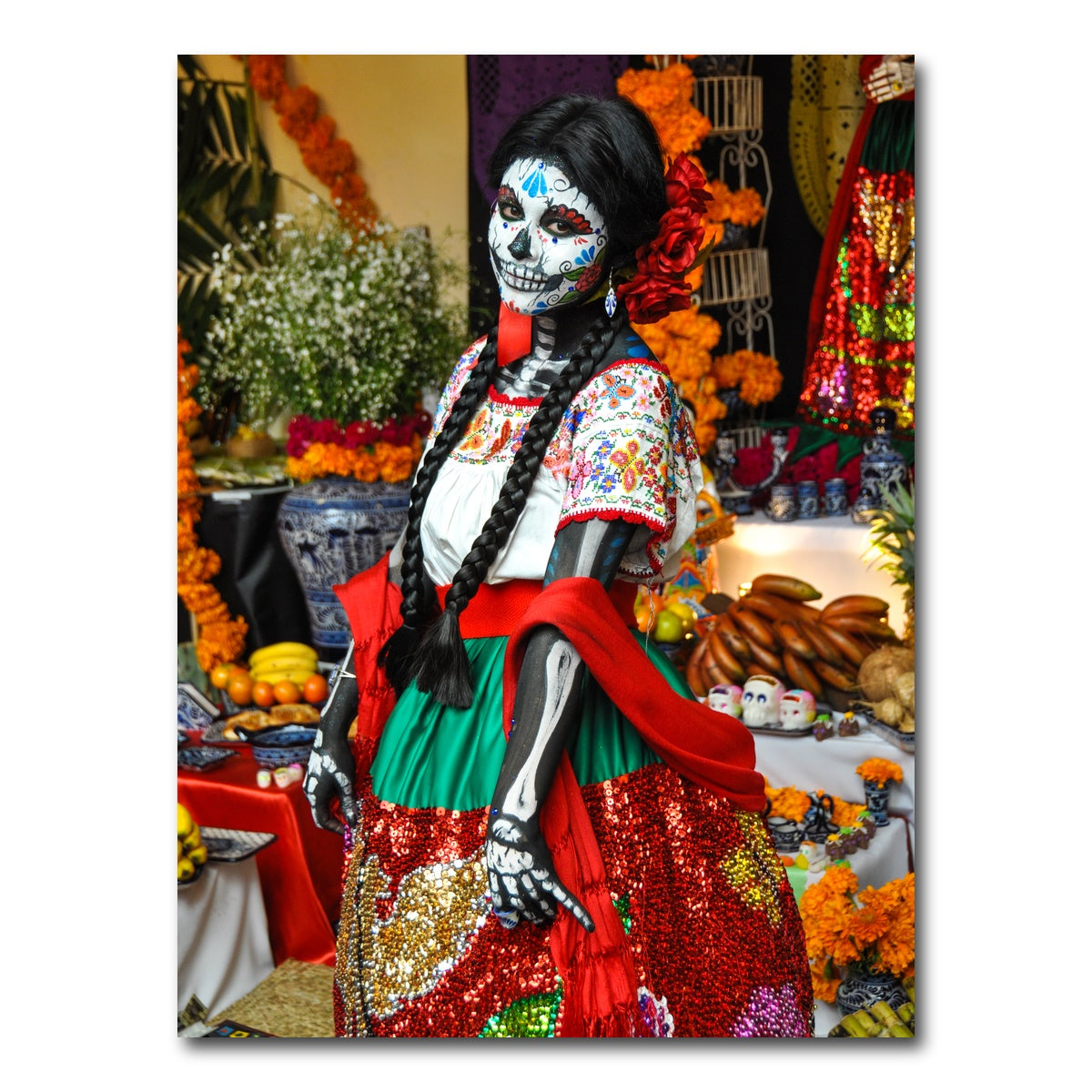 AUTO-MOCKUP WHITE | Dia de los Muertos Woman | 1 Piece | Gallery Wrap Canvas | group=3x4