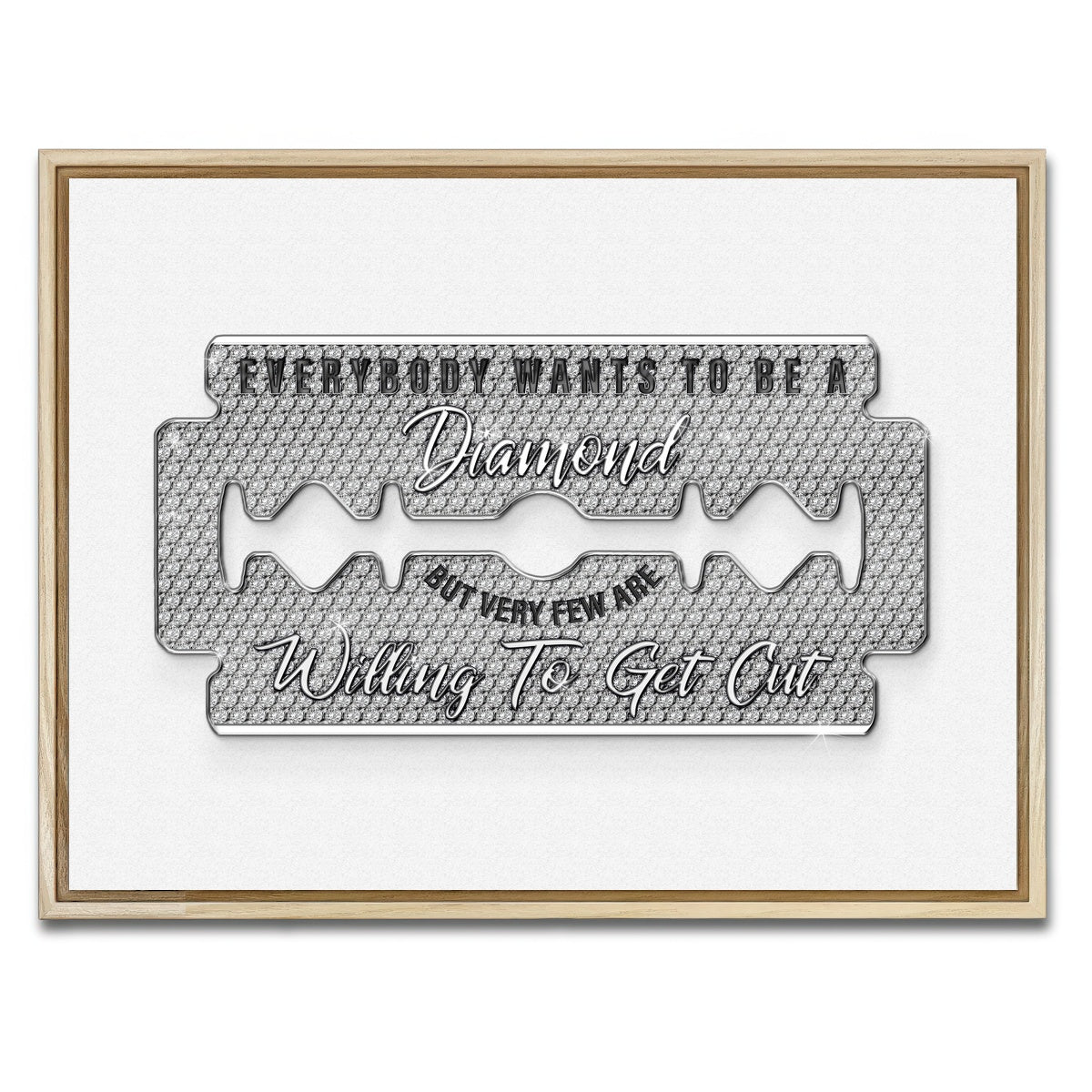 AUTO-MOCKUP WHITE | Diamond Razorblade | 1 Piece | Natural Framed Canvas | group=4x3