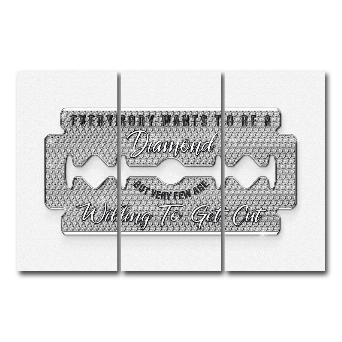 AUTO-MOCKUP WHITE | Diamond Razorblade | 3 Piece | Gallery Wrap Canvas | group=12x24