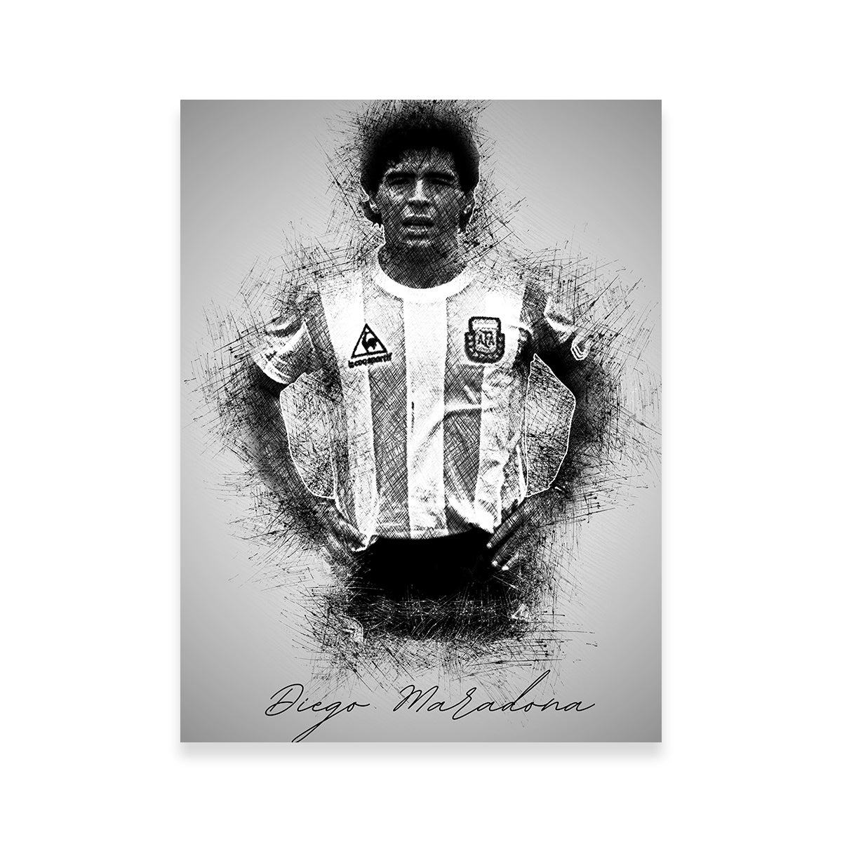 Diego Maradona Sketch Wall Art