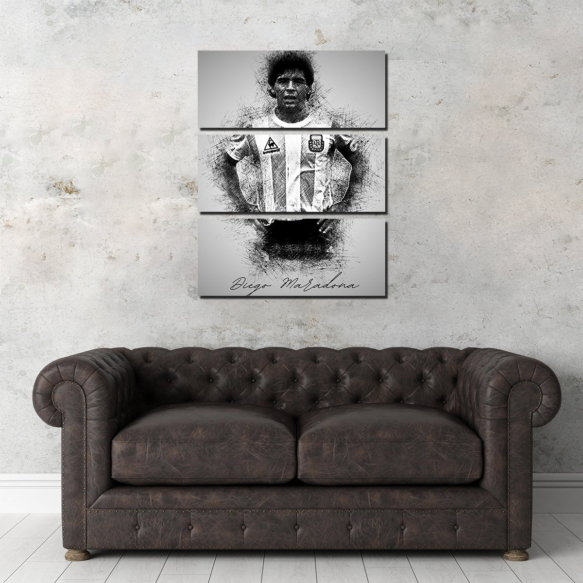 Diego Maradona Sketch Wall Art