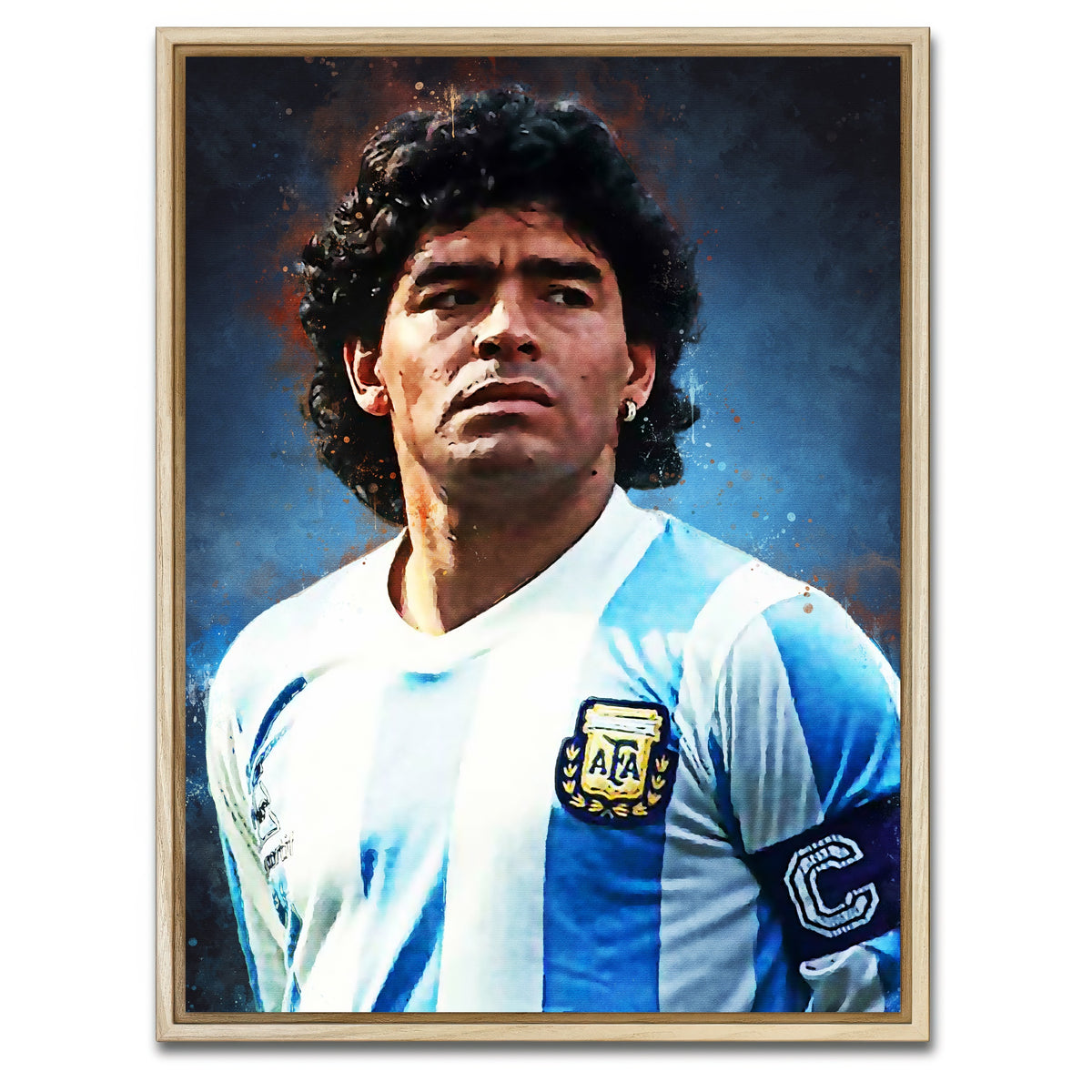 AUTO-MOCKUP WHITE | Diego Maradona | 1 Piece | Natural Framed Canvas | group=3x4