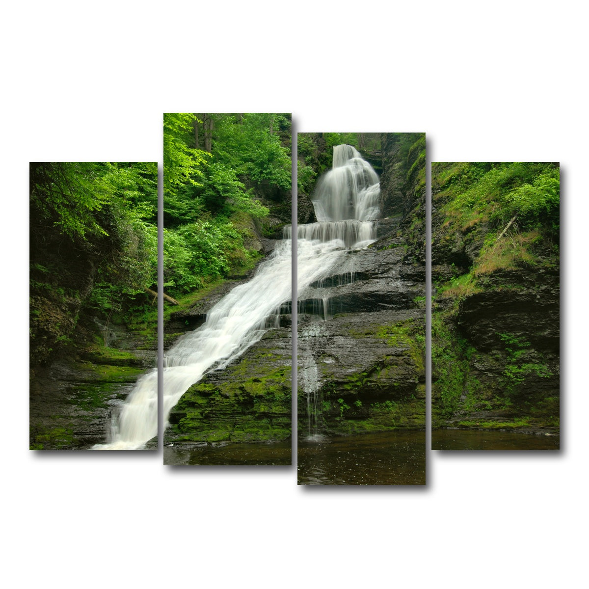 AUTO-MOCKUP WHITE | Dingmans Falls | 4 Piece | Gallery Wrap Canvas | group=4_normal