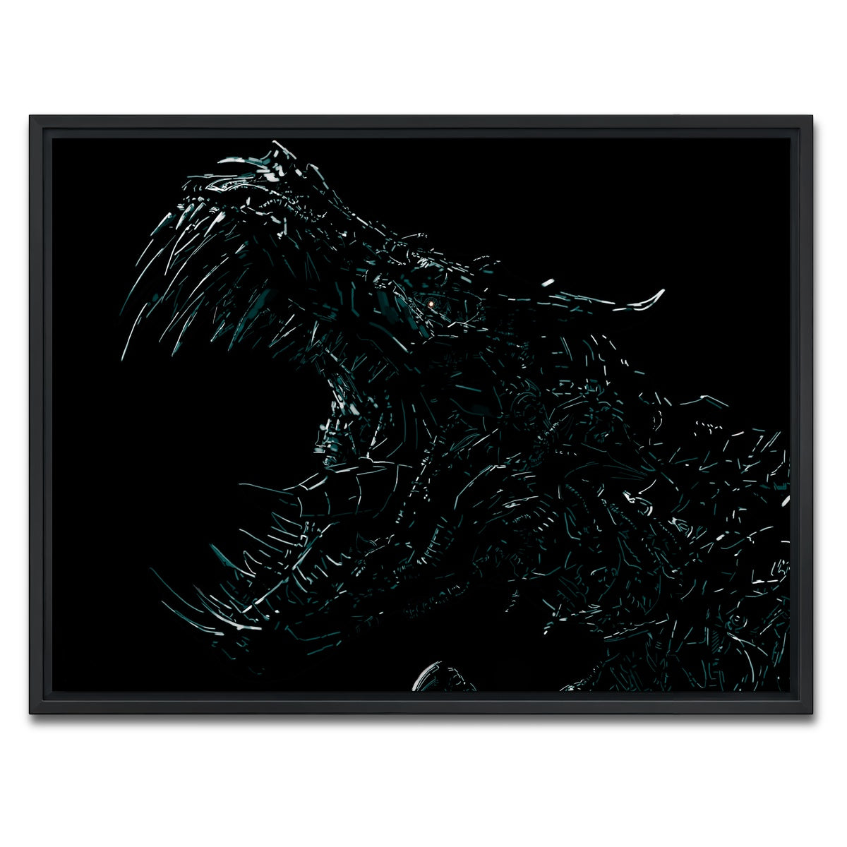 AUTO-MOCKUP WHITE | Dino | 1 Piece | Black Framed Canvas | group=4x3
