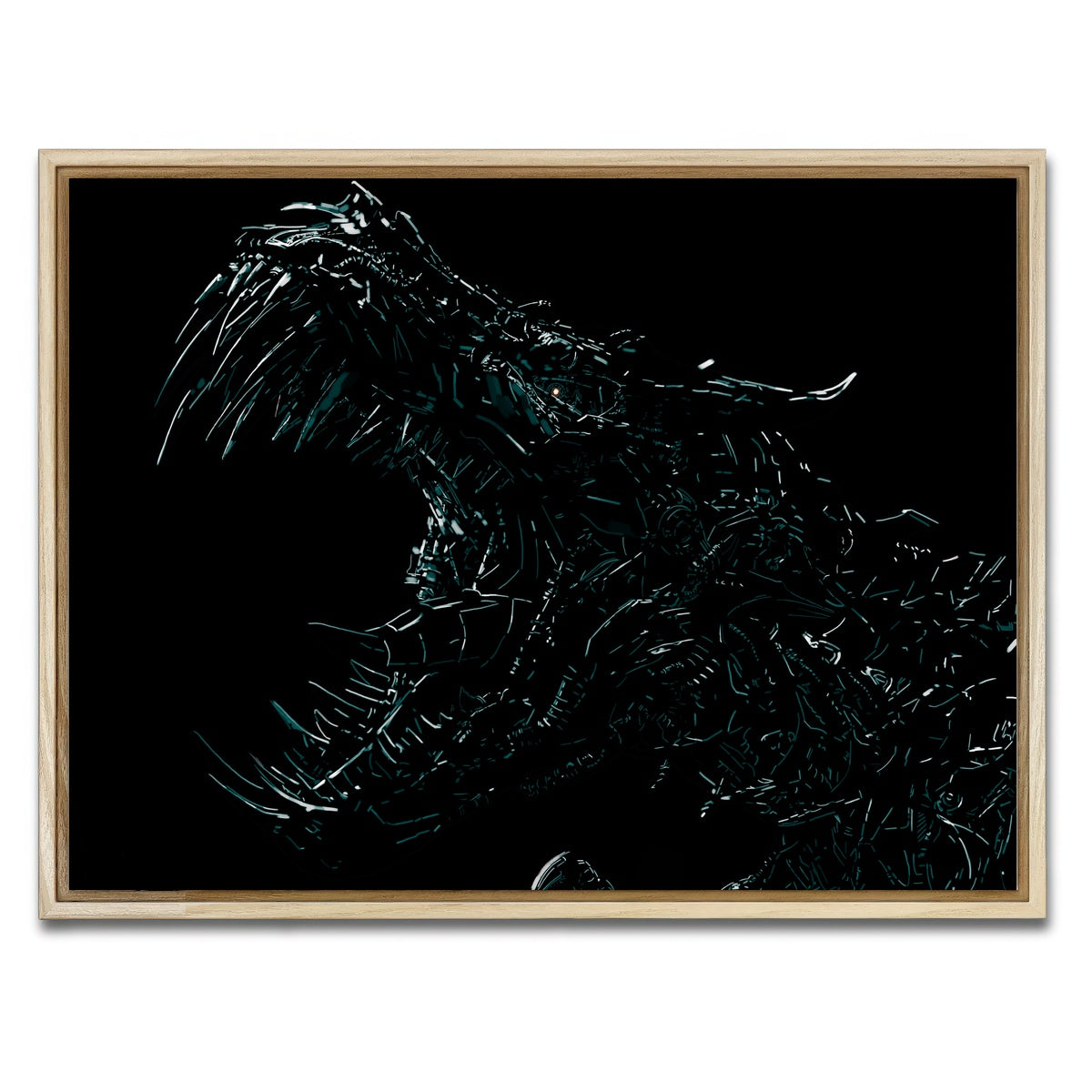 AUTO-MOCKUP WHITE | Dino | 1 Piece | Natural Framed Canvas | group=4x3