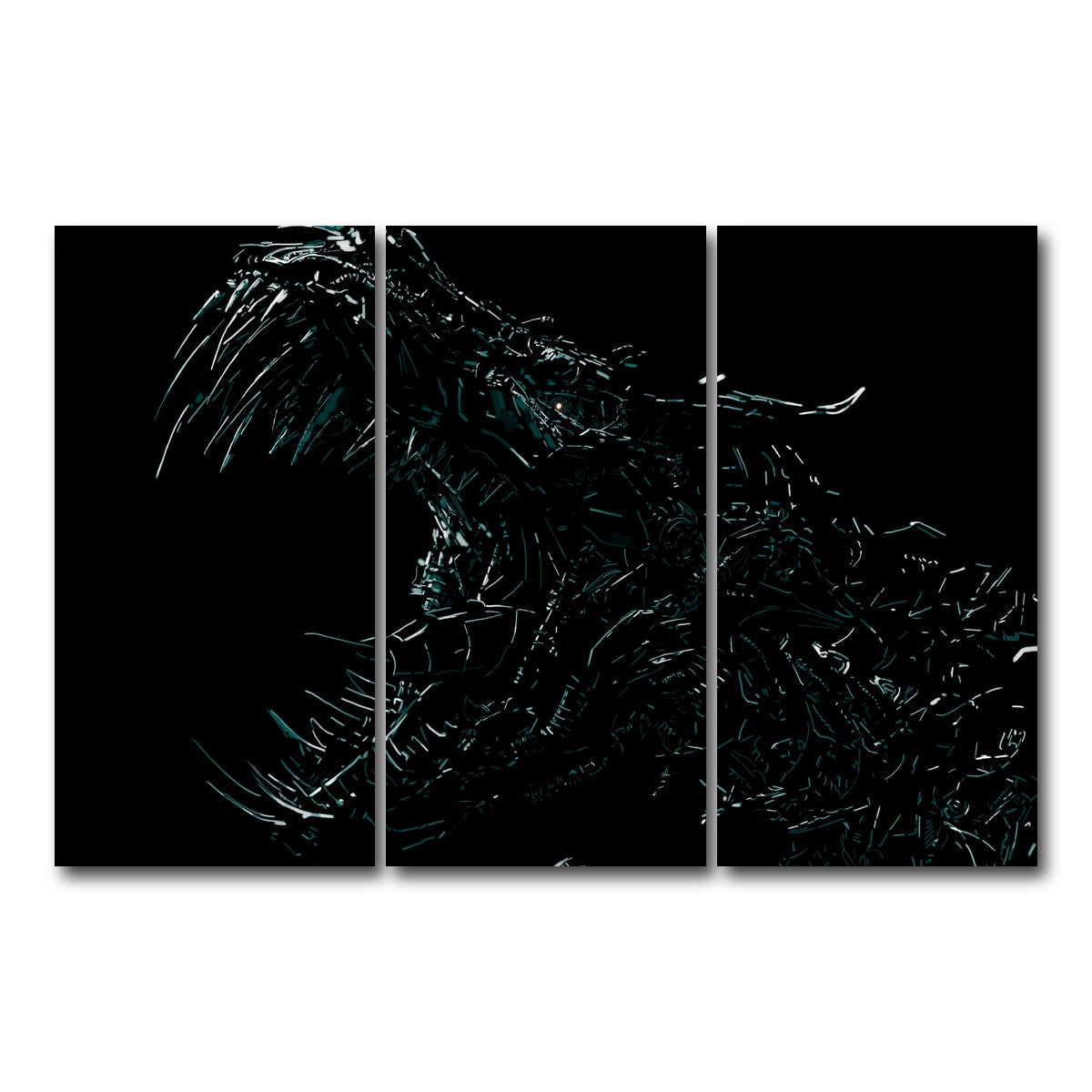 AUTO-MOCKUP WHITE | Dino | 3 Piece | Gallery Wrap Canvas | group=12x24