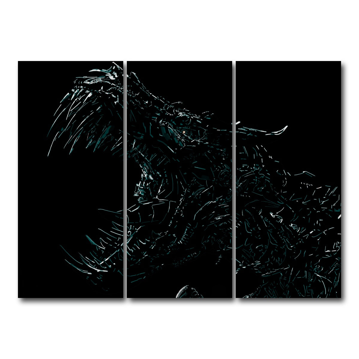 AUTO-MOCKUP WHITE | Dino | 3 Piece | Gallery Wrap Canvas | group=8x18