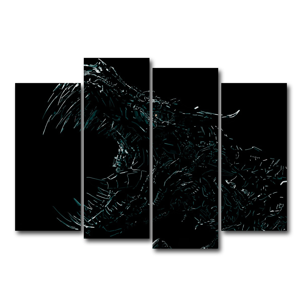 AUTO-MOCKUP WHITE | Dino | 4 Piece | Gallery Wrap Canvas | group=4_normal
