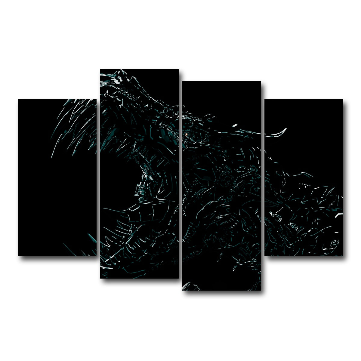 AUTO-MOCKUP WHITE | Dino | 4 Piece | Gallery Wrap Canvas | group=4_short