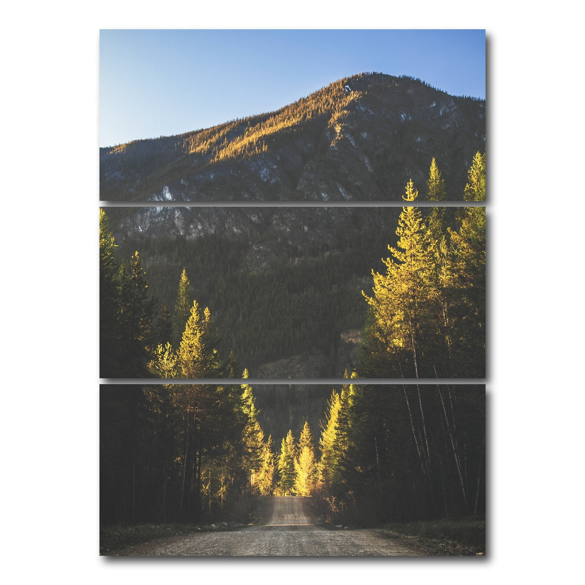 AUTO-MOCKUP WHITE | Dirt and Sun | 3 Piece | Gallery Wrap Canvas | group=8x18_stacked