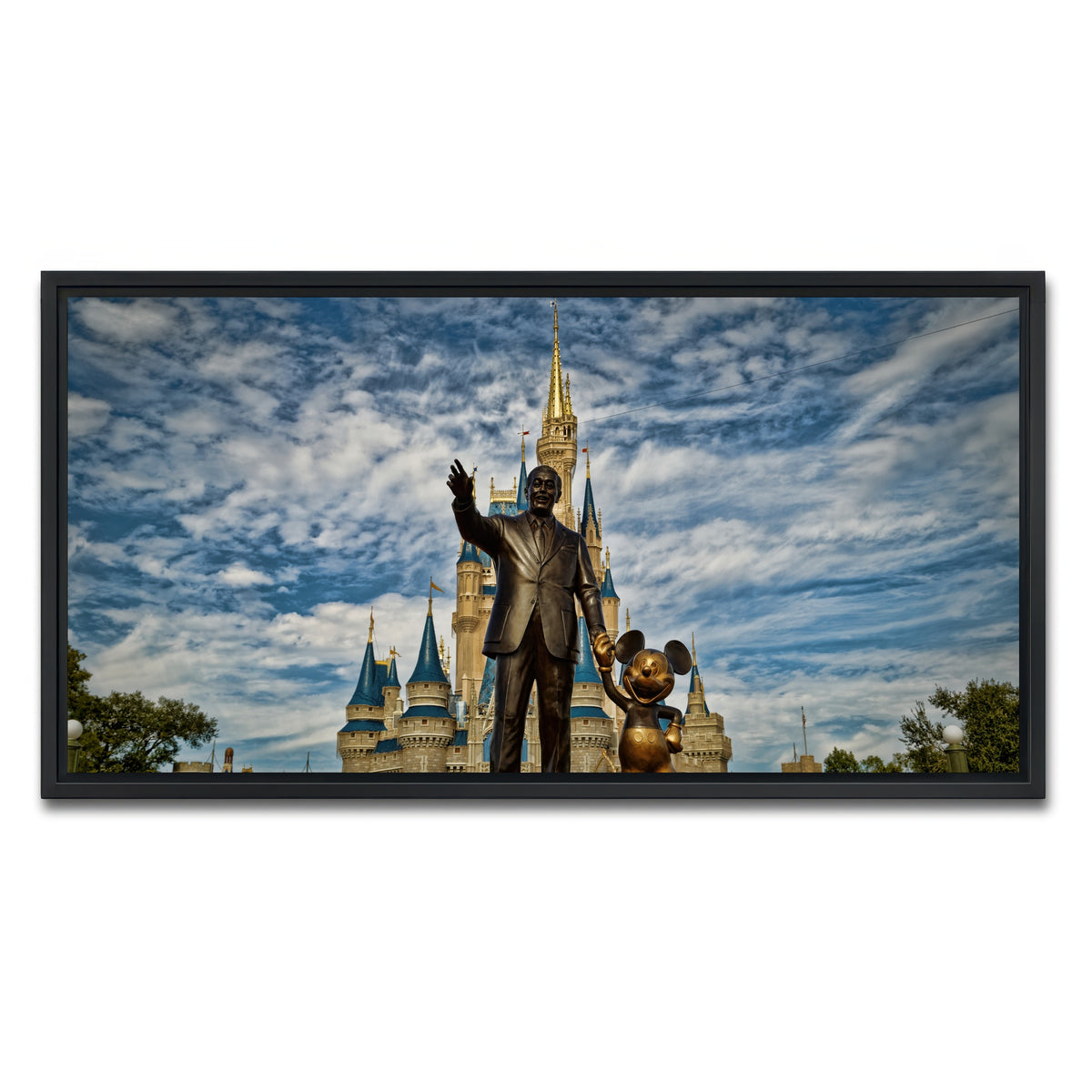 AUTO-MOCKUP WHITE | Disney World's Magic Kingdom | 1 Piece | Black Framed Canvas | group=2x1