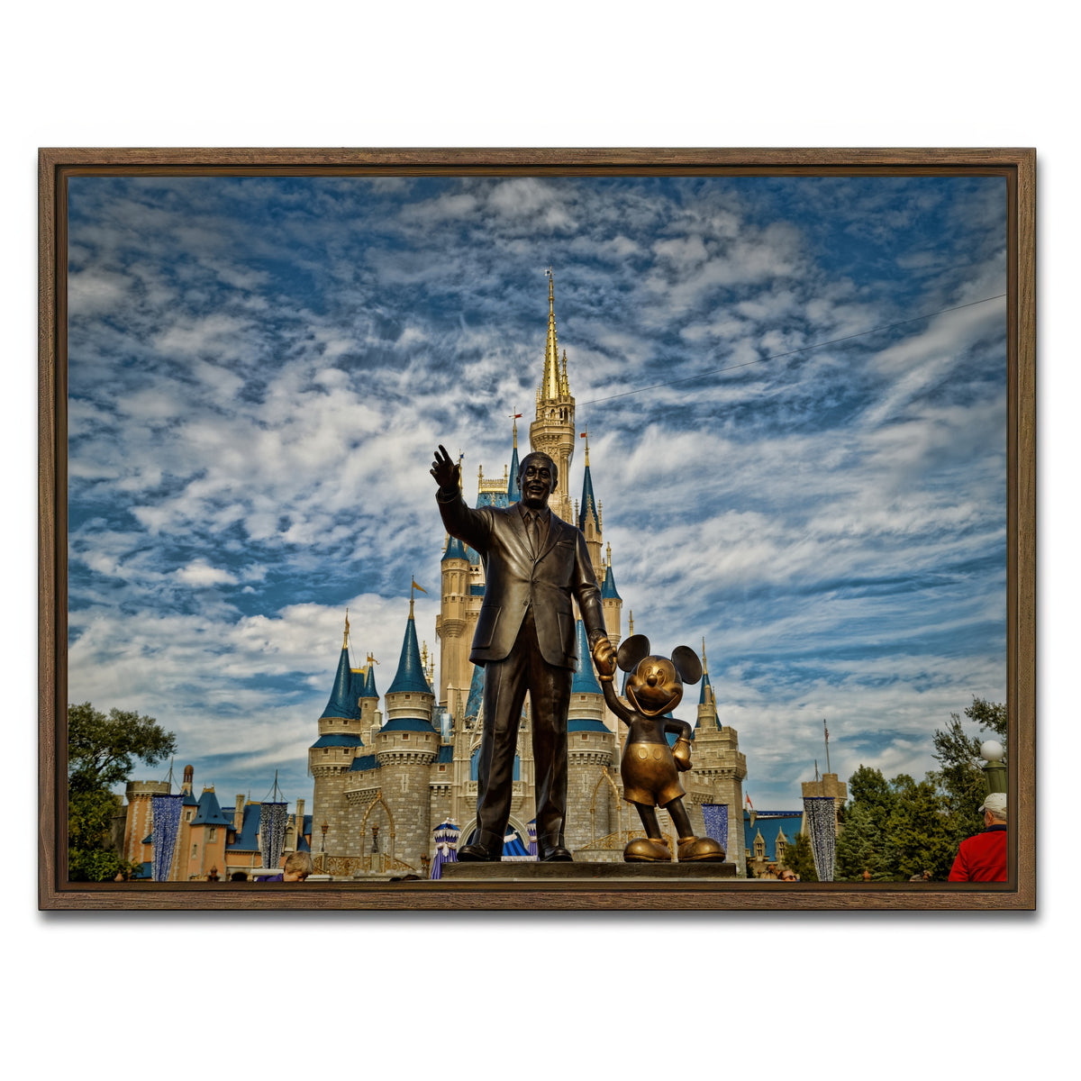 AUTO-MOCKUP WHITE | Disney World's Magic Kingdom | 1 Piece | Walnut Framed Canvas | group=4x3