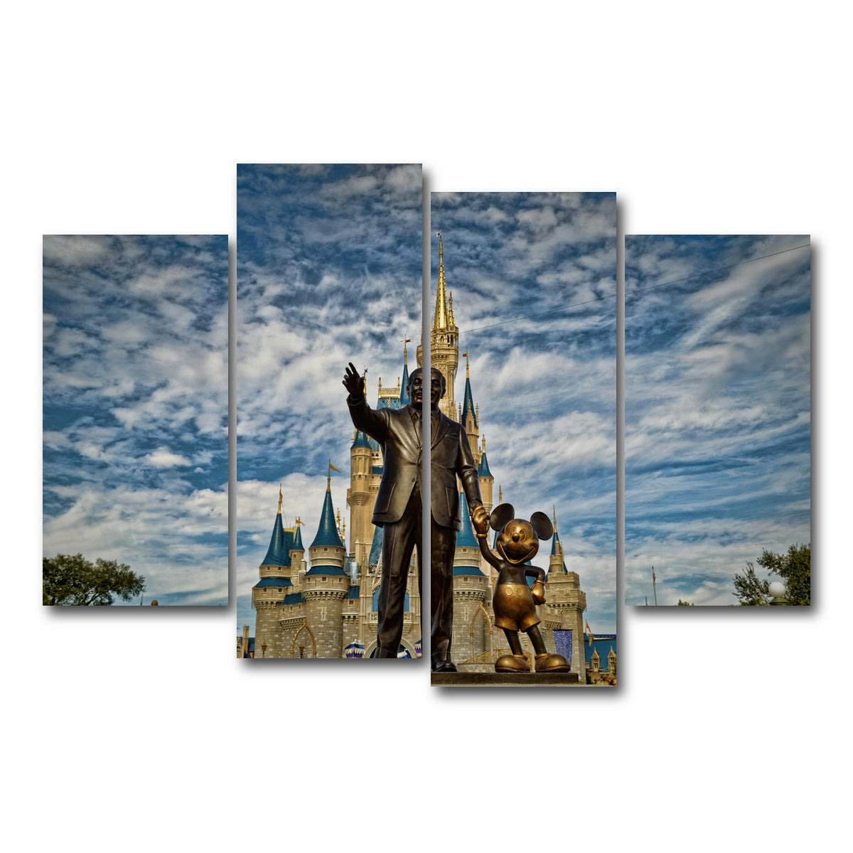 AUTO-MOCKUP WHITE | Disney World's Magic Kingdom | 4 Piece | Gallery Wrap Canvas | group=4_short